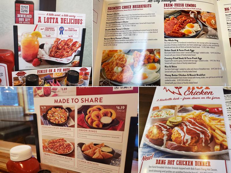 Bob Evans Menu