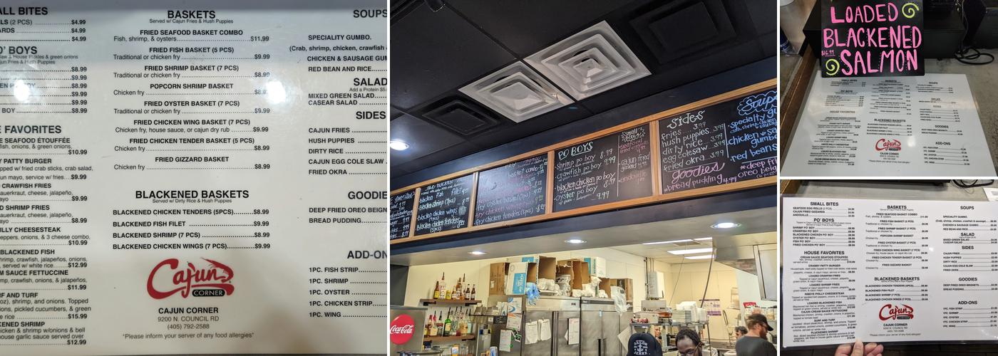 Cajun Corner - Council OKC Menu