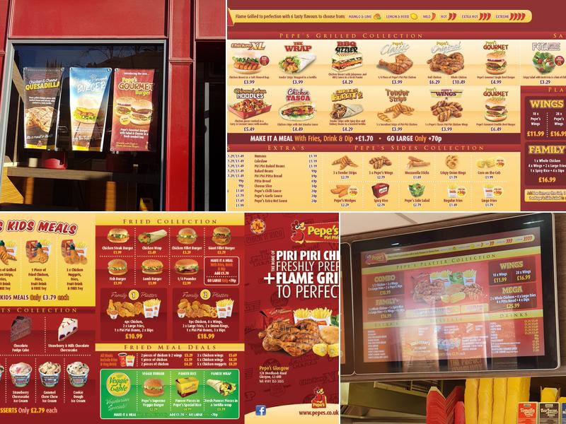 Pepe's Piri Piri Glasgow - Woodlands Road Menu