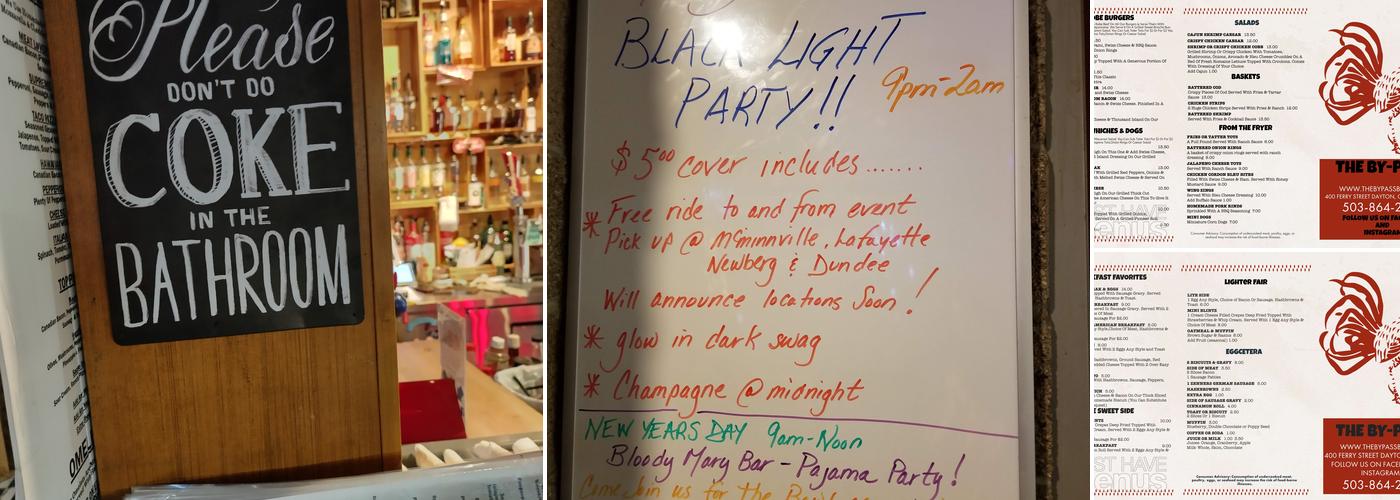 The By-Pass Bar & Grill Menu