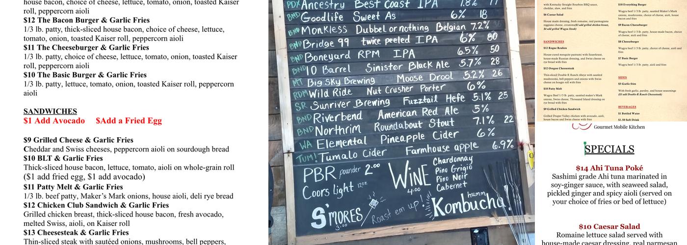 The Rogue Chef Mobile Kitchen Menu