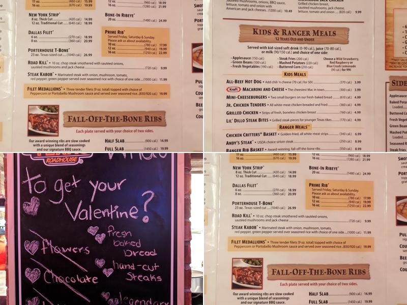 Texas Roadhouse Menu