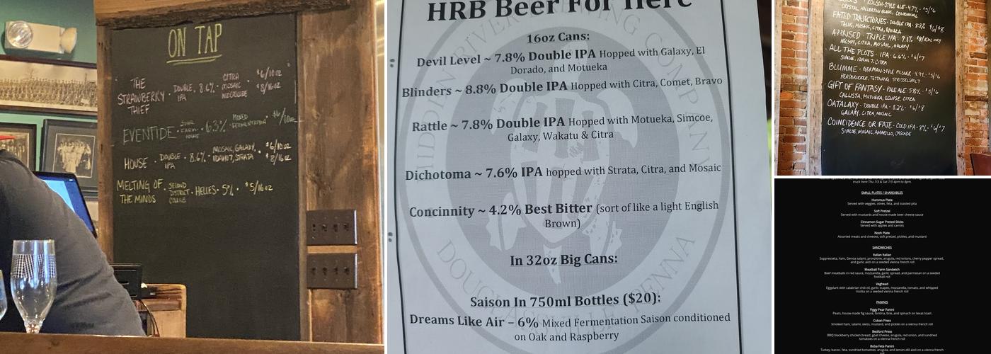 Hidden River Brewing Company Menu