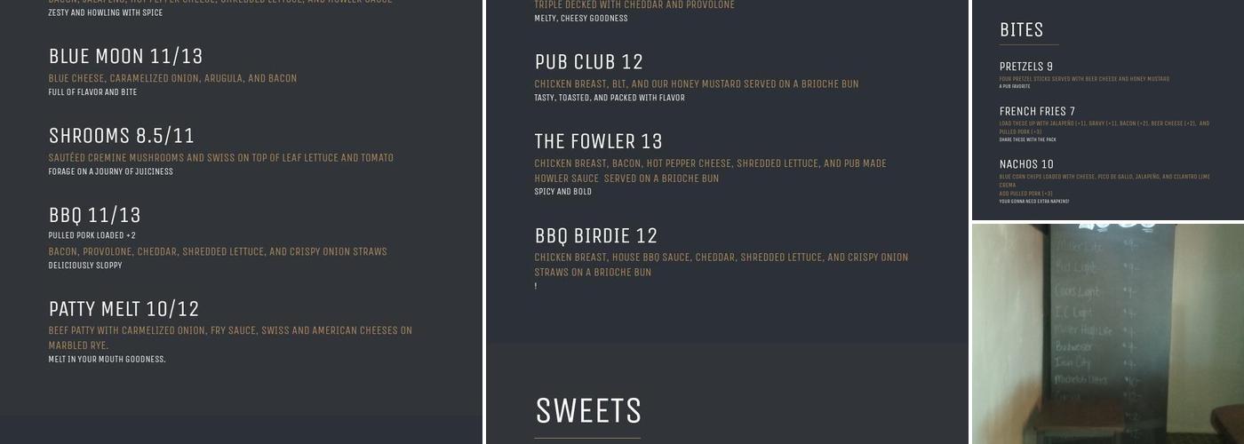 Wolf's Pub Menu