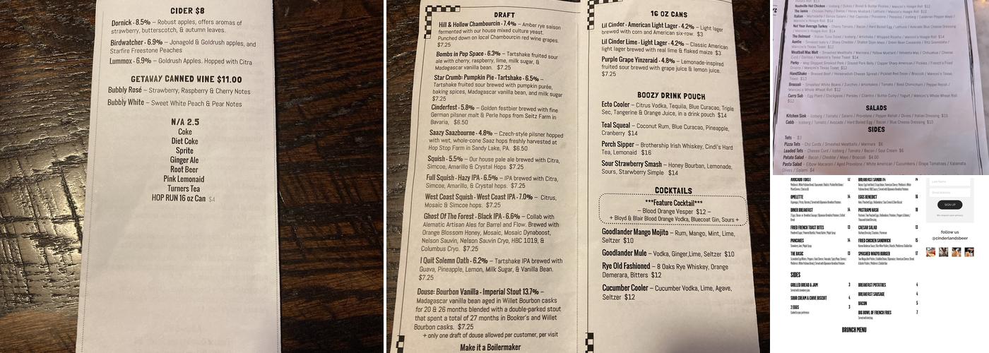 Long Story Short Menu