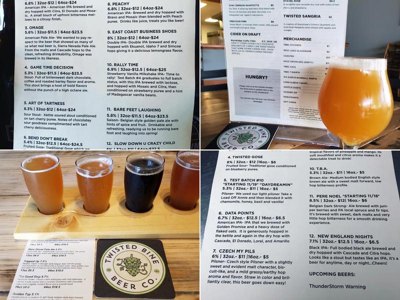 Twisted Bine Beer Co. Menu