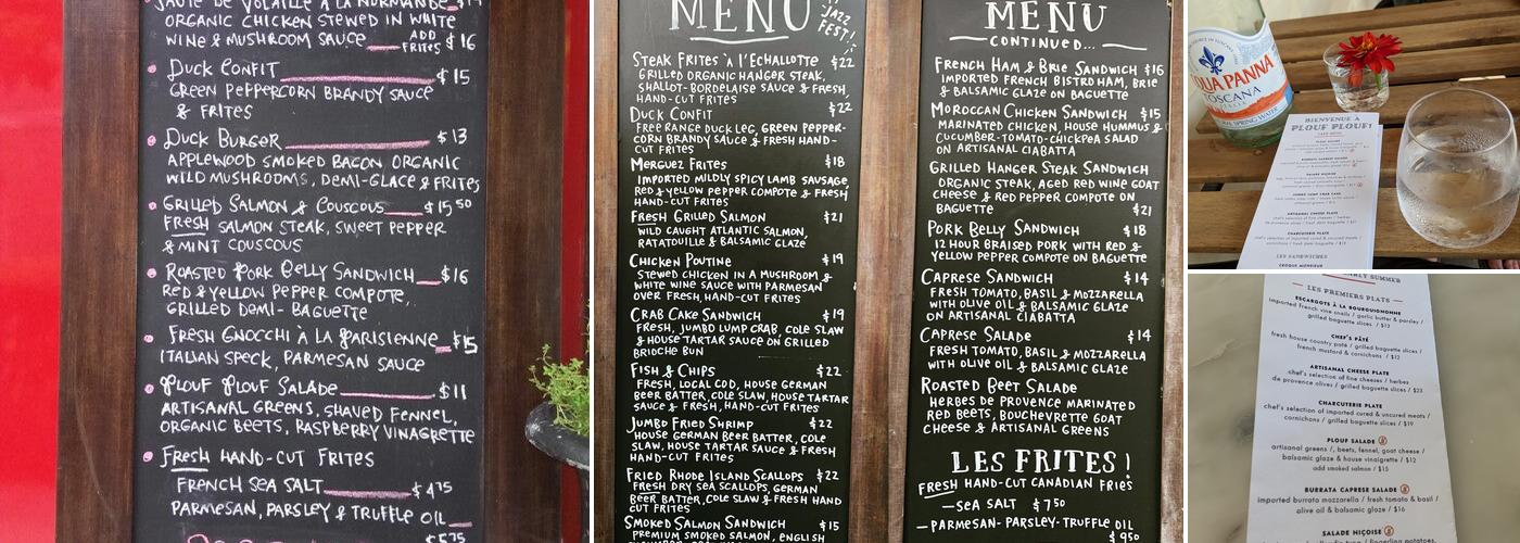 Plouf Plouf Gastronomie Menu