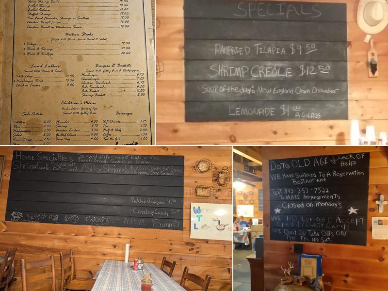 Luvans Old South Fish Camp NO CARDS Menu