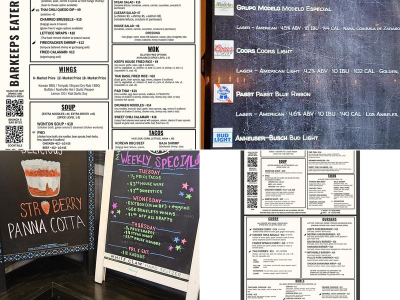 Barkeep’s Eatery & Taps Menu