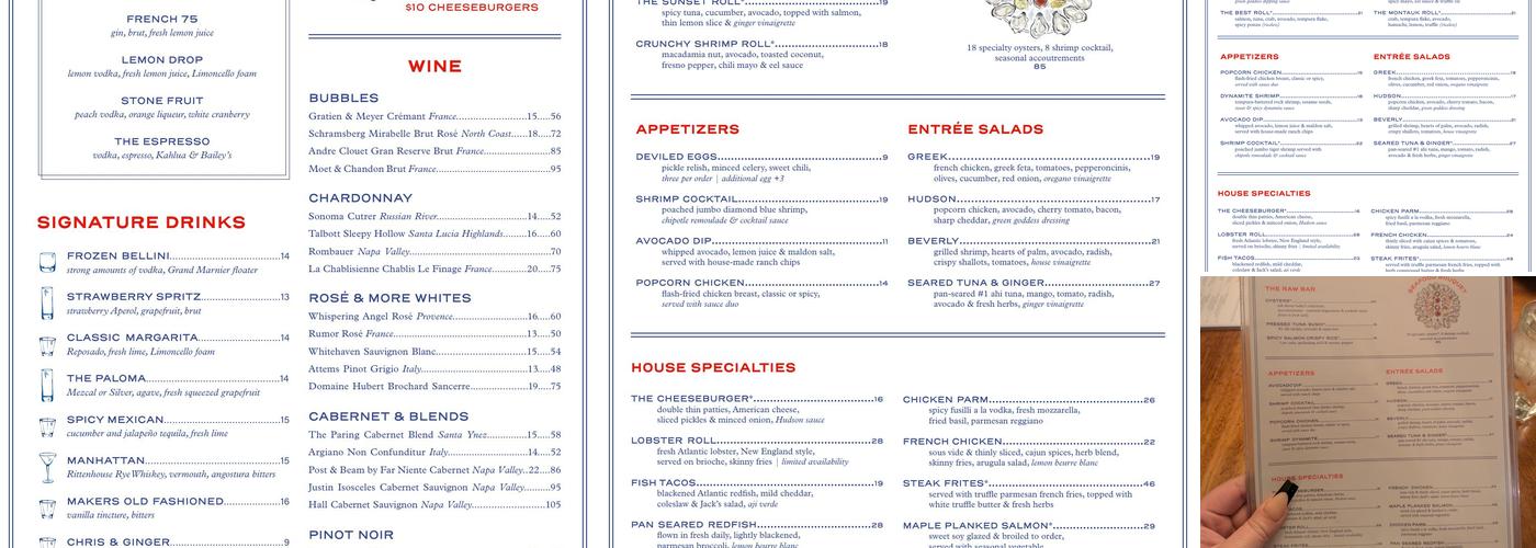 Hudson House Menu