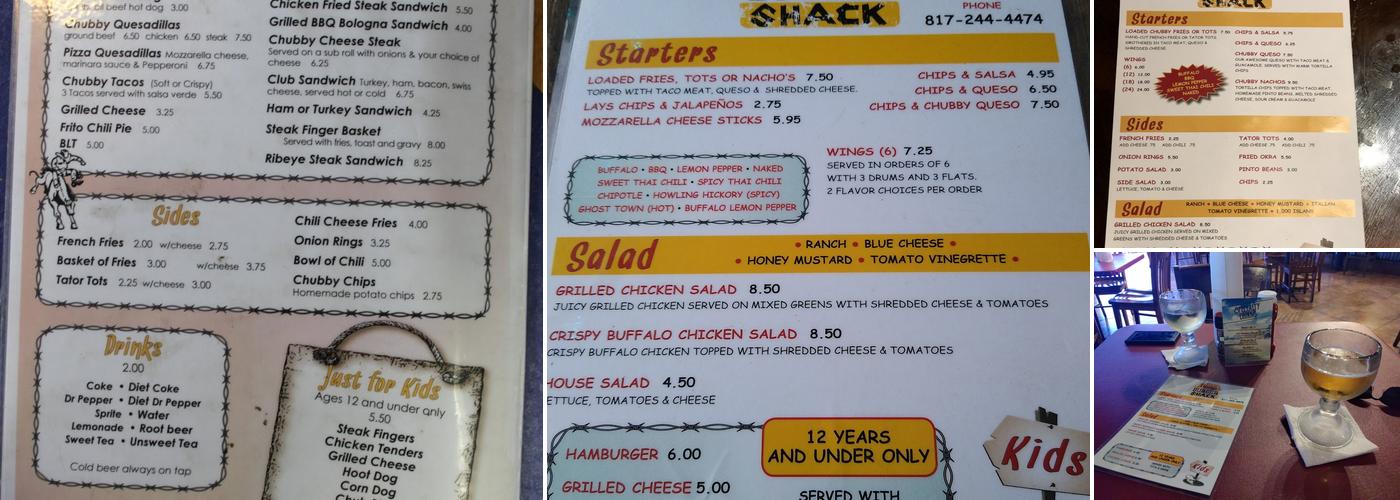 Chubby's Burger Shack Menu
