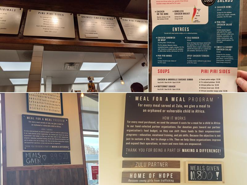 Zulu Piri Piri Chicken Grille Menu