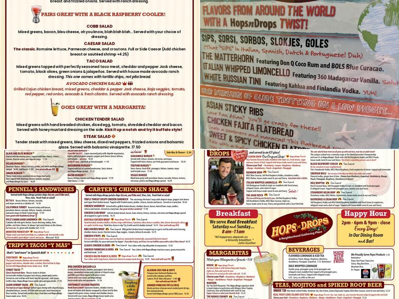 Hops n Drops Menu