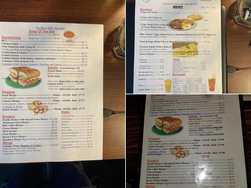 Billy's Menu