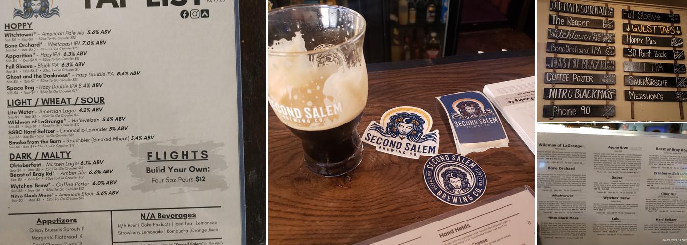 Second Salem Brewing Co. Menu