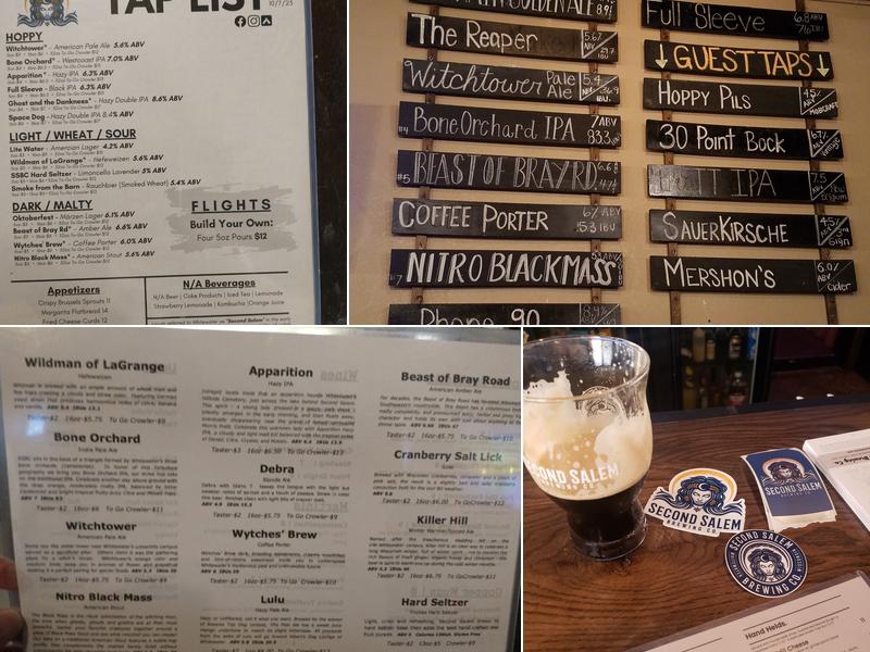 Second Salem Brewing Co. Menu