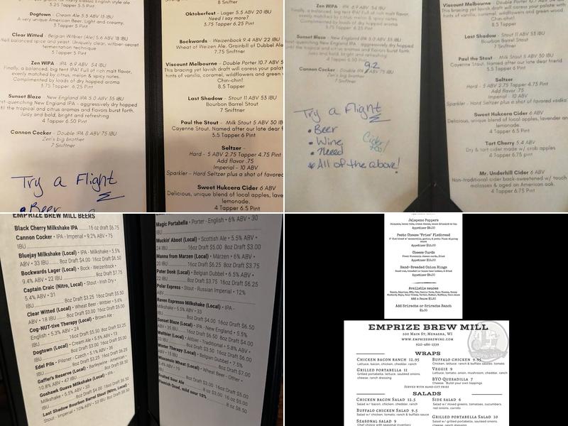 Emprize Brew Mill Menu