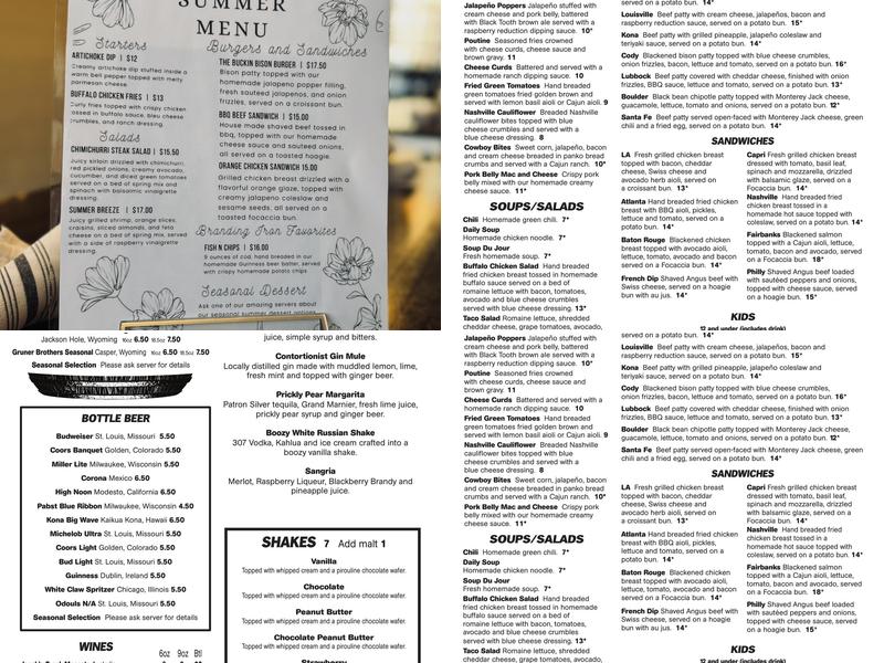 Branding Iron Menu