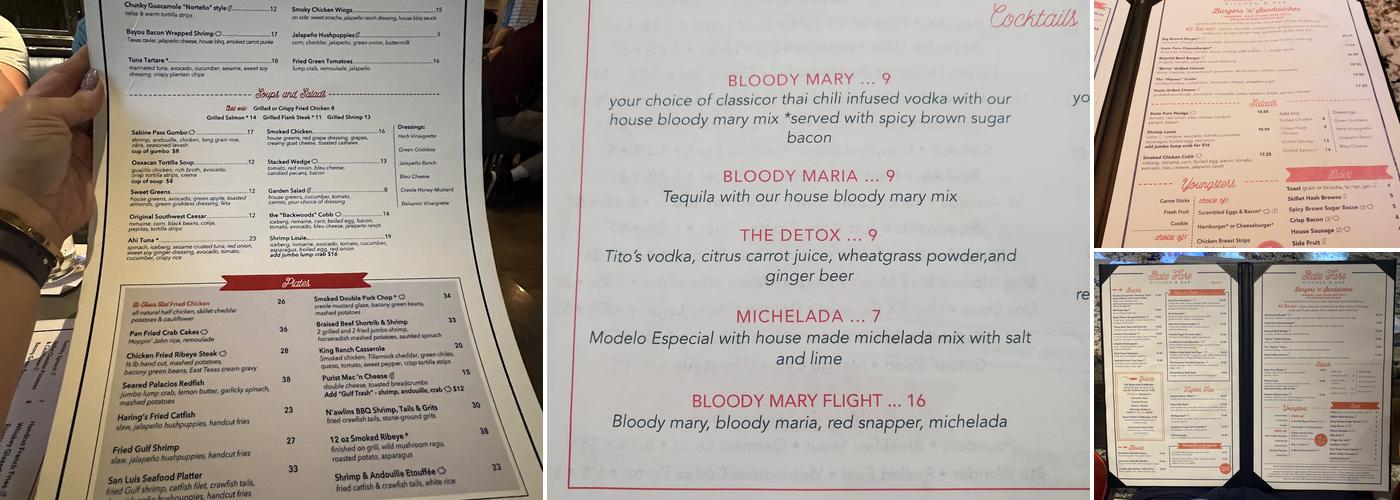 State Fare Kitchen & Bar Menu