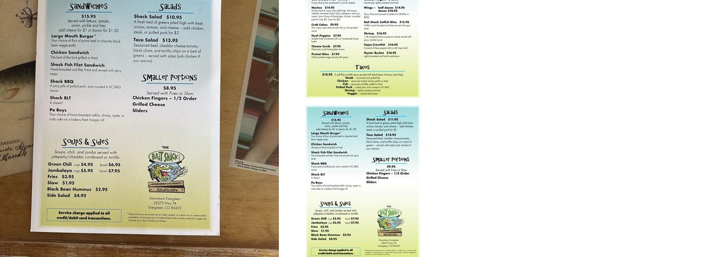 Bait Shack Tavern Menu
