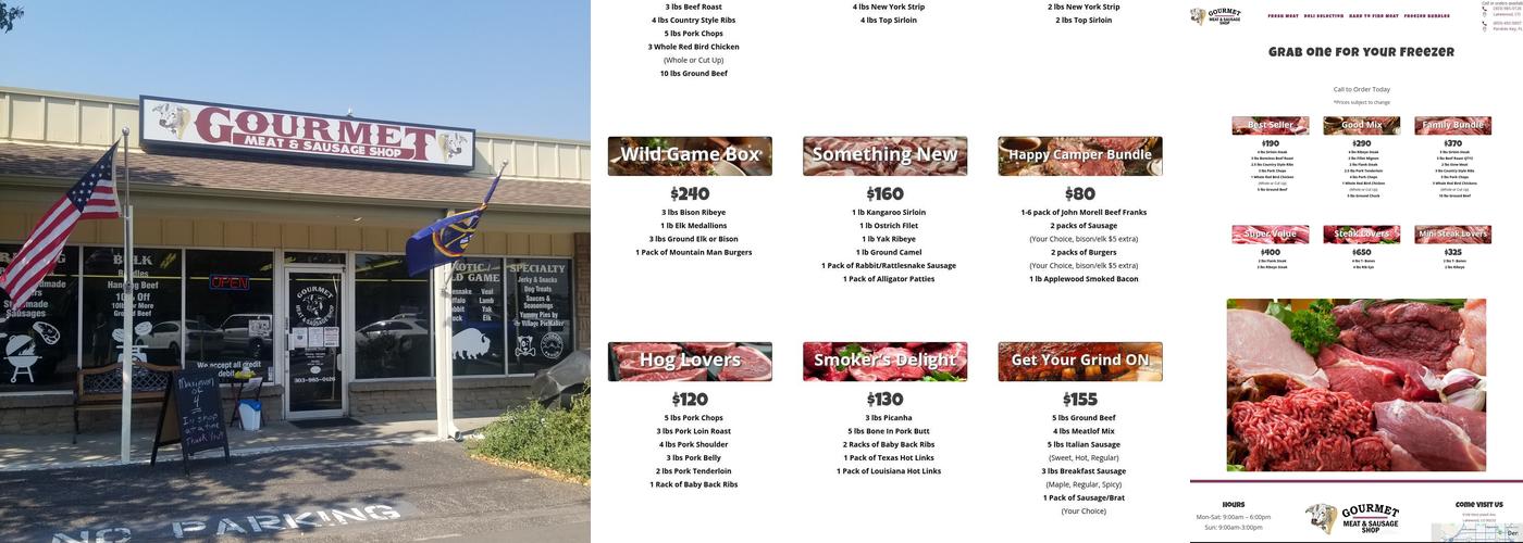 Gourmet Meat & Sausage Shop Menu