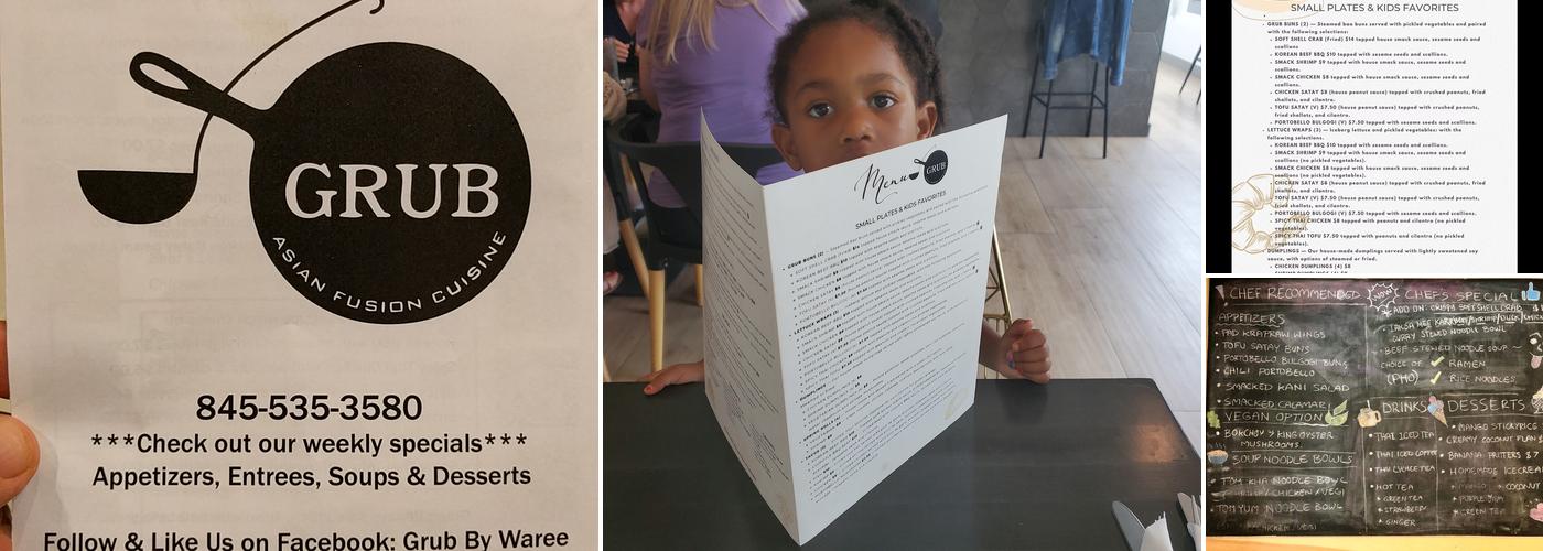 Grub Asian Fusion Cuisine Menu