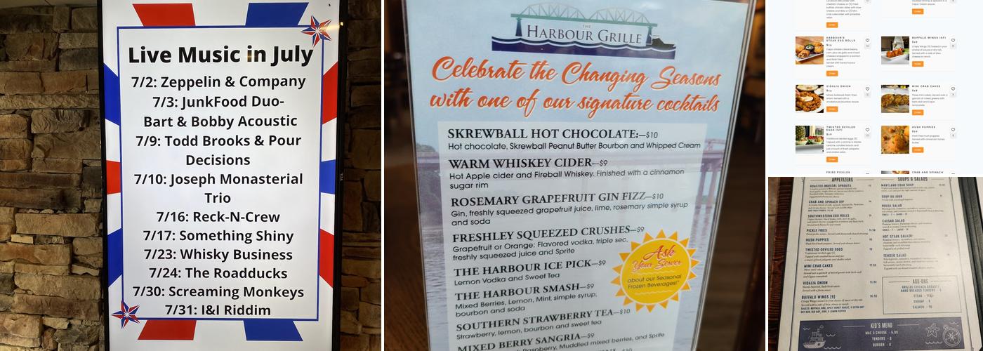 The Harbour Grille Menu
