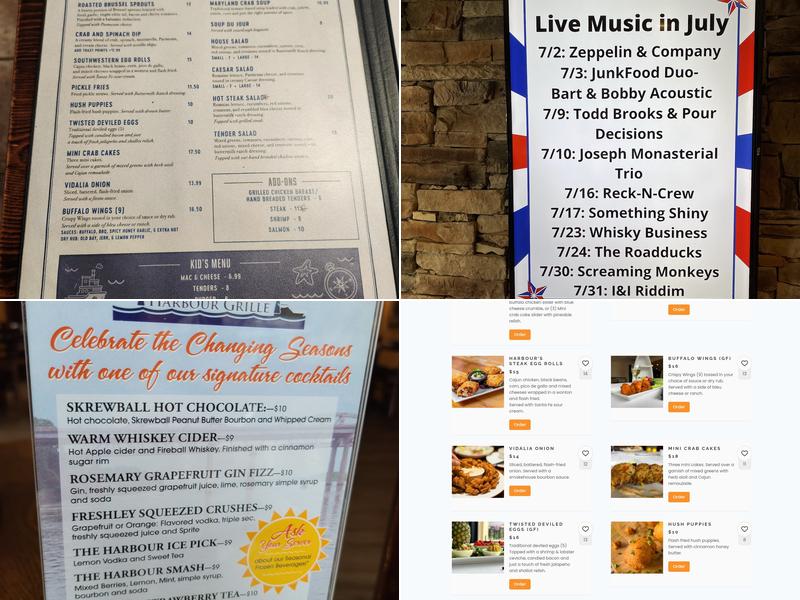 The Harbour Grille Menu