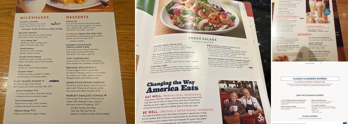 Silver Diner Menu