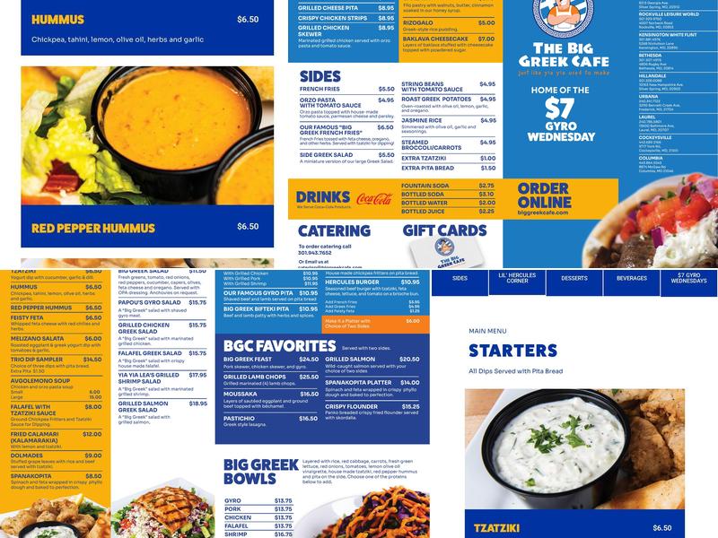 The Big Greek Cafe Menu