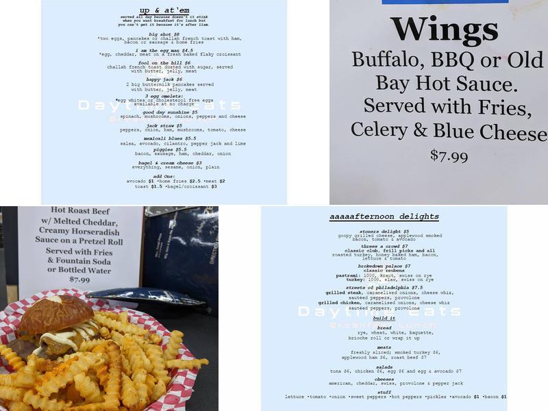 Daytime Eats Menu
