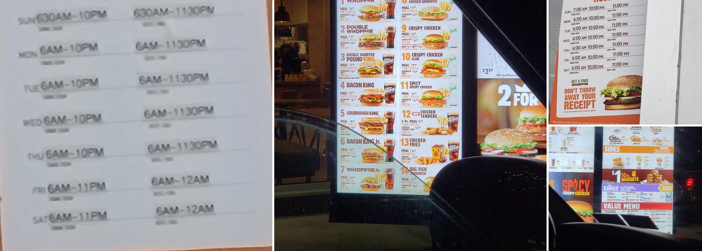 Burger King Menu