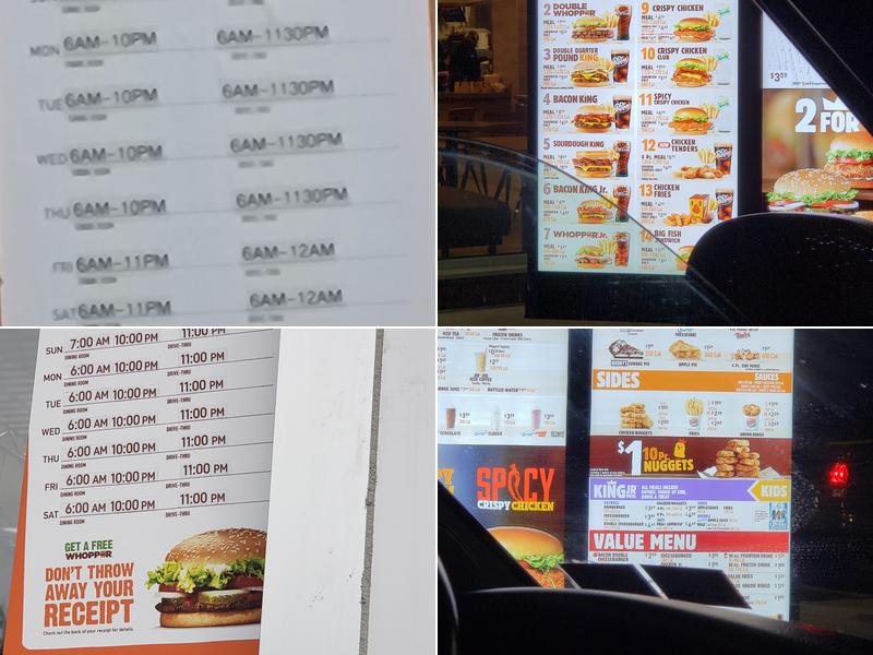 Burger King Menu