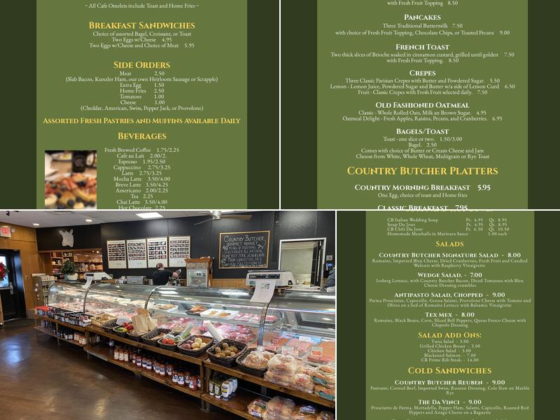Country Butcher Menu