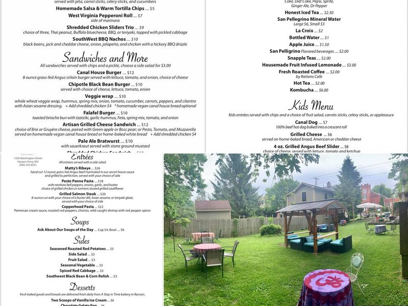 The Canal House Cafe Menu