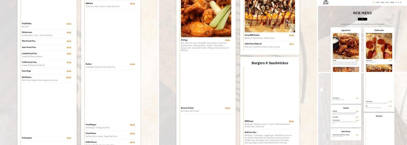 Rusty Gold Brewing Menu