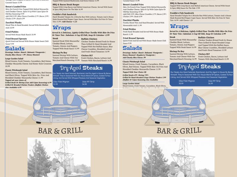 The Blue Goose Saloon Menu
