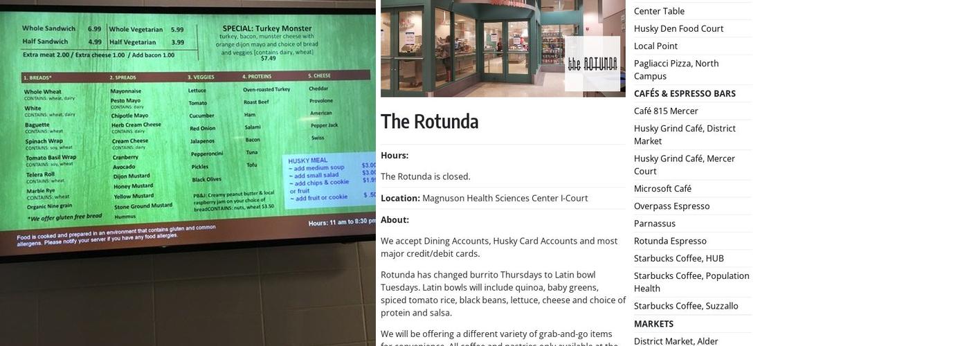 Center Table Menu