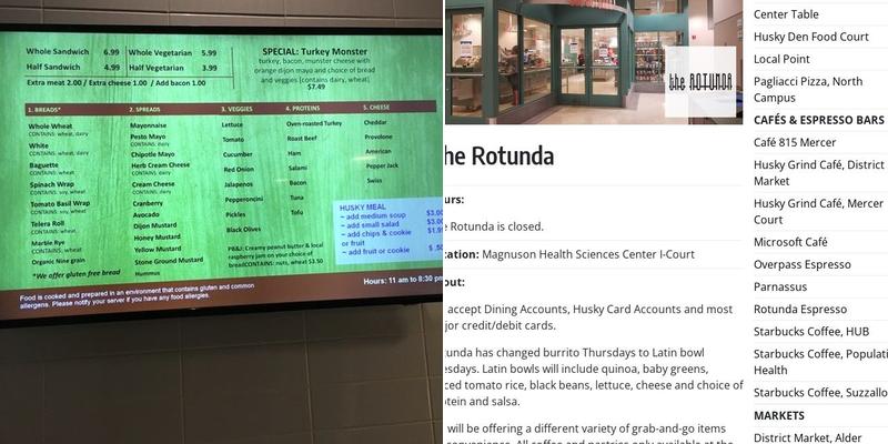 Center Table Menu