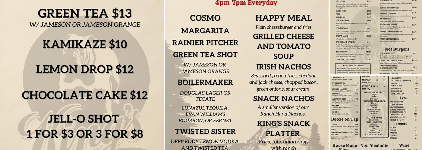 King's Hardware Menu