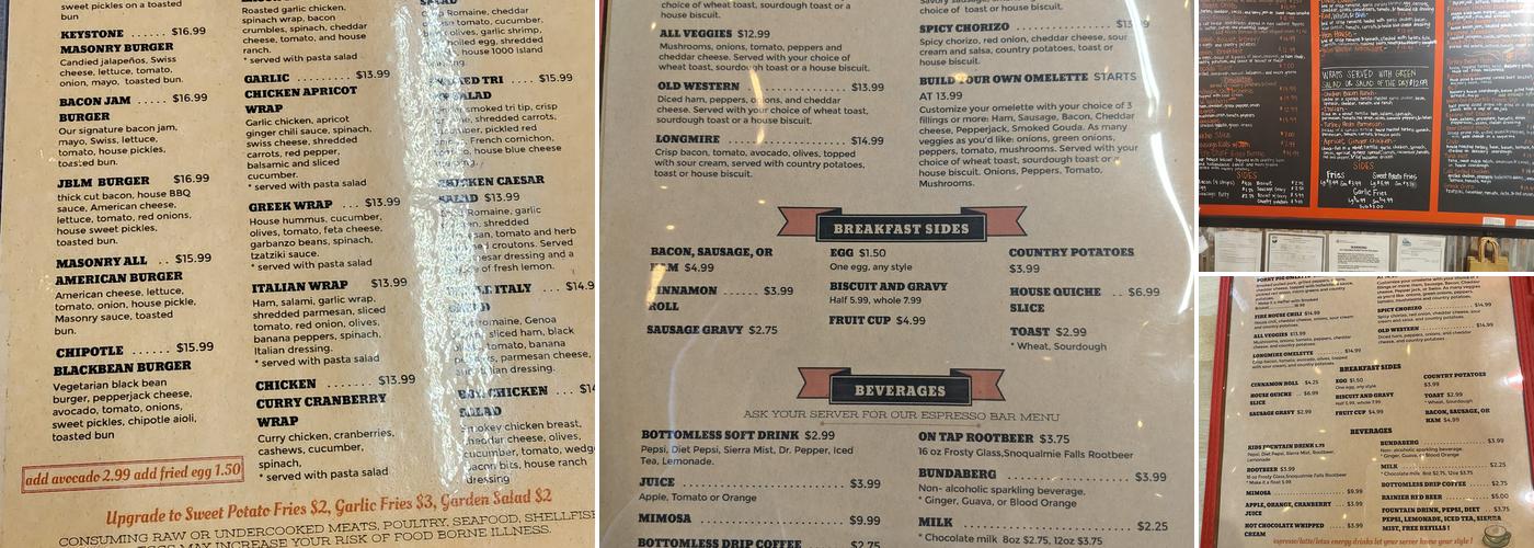 Masonry Cafe Catering Menu