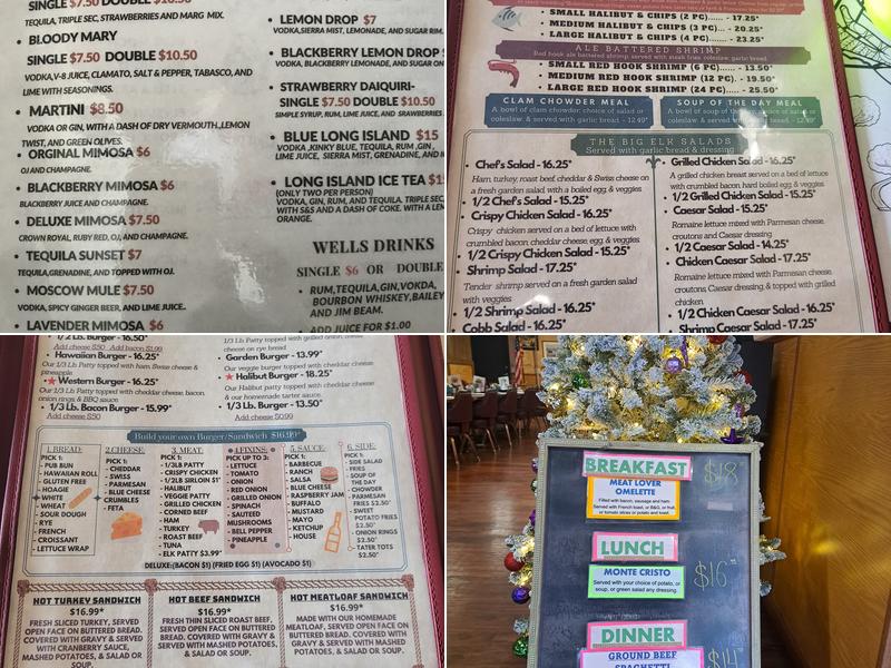 The Big Elk Restaurant Menu