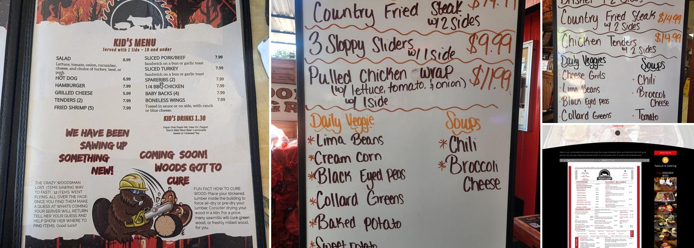Woodyard Grill Menu