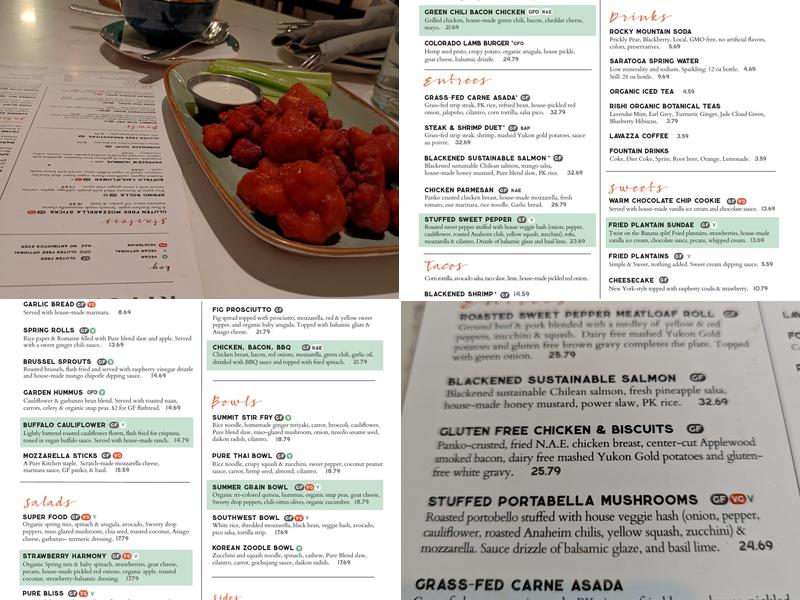 Pure Kitchen Menu