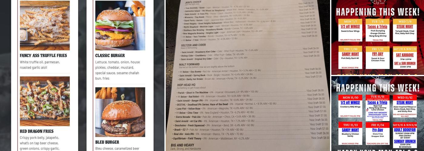 Thistle Draftshop Menu