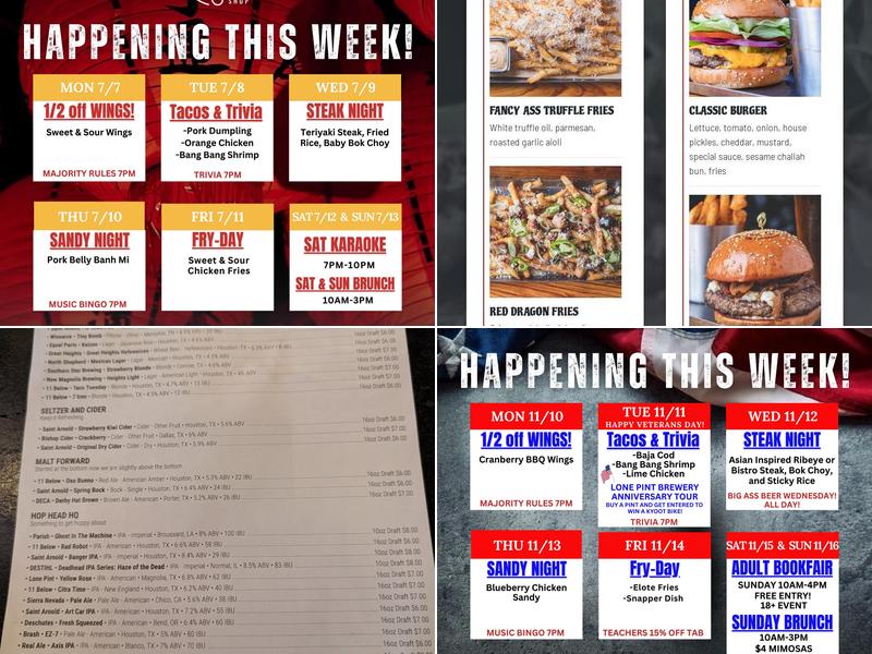 Thistle Draftshop Menu