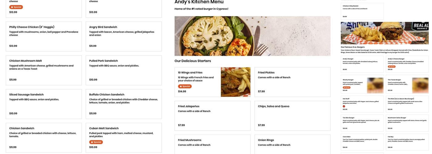 Andy's Kitchen Menu