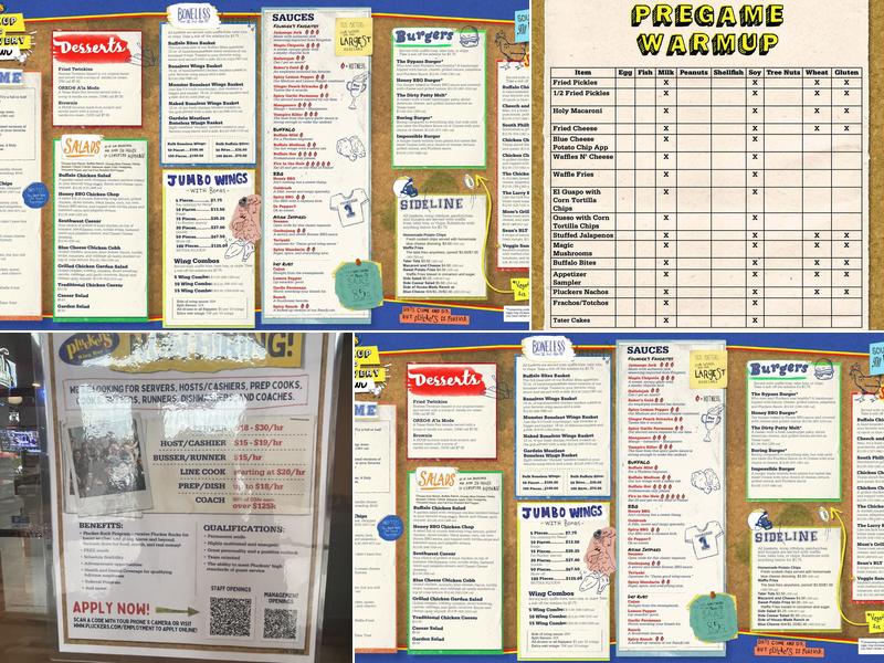 Pluckers Wing Bar Menu