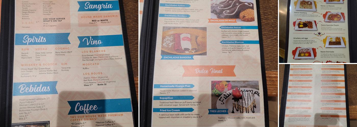 Casa Chapala Menu