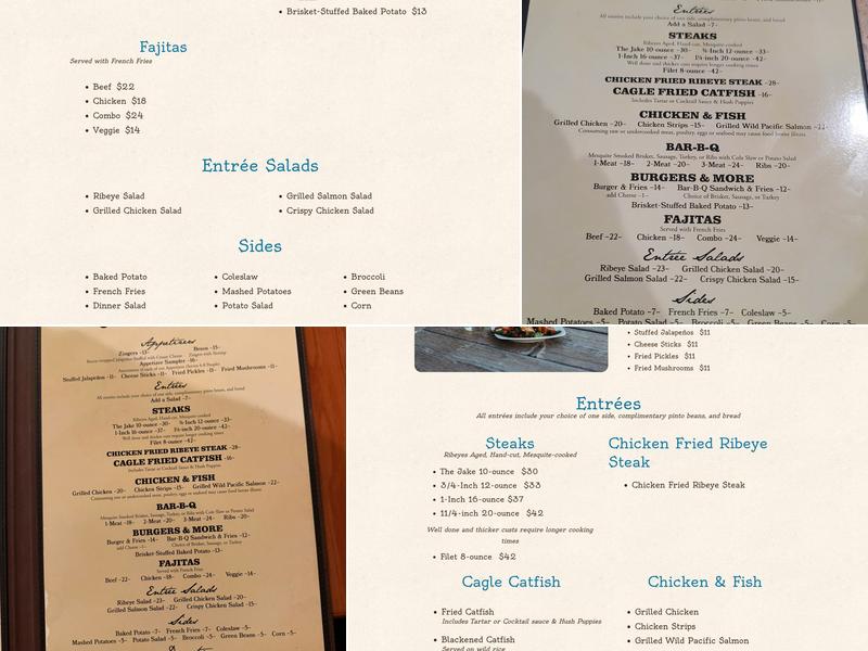 Cagle Steaks & BBQ Menu